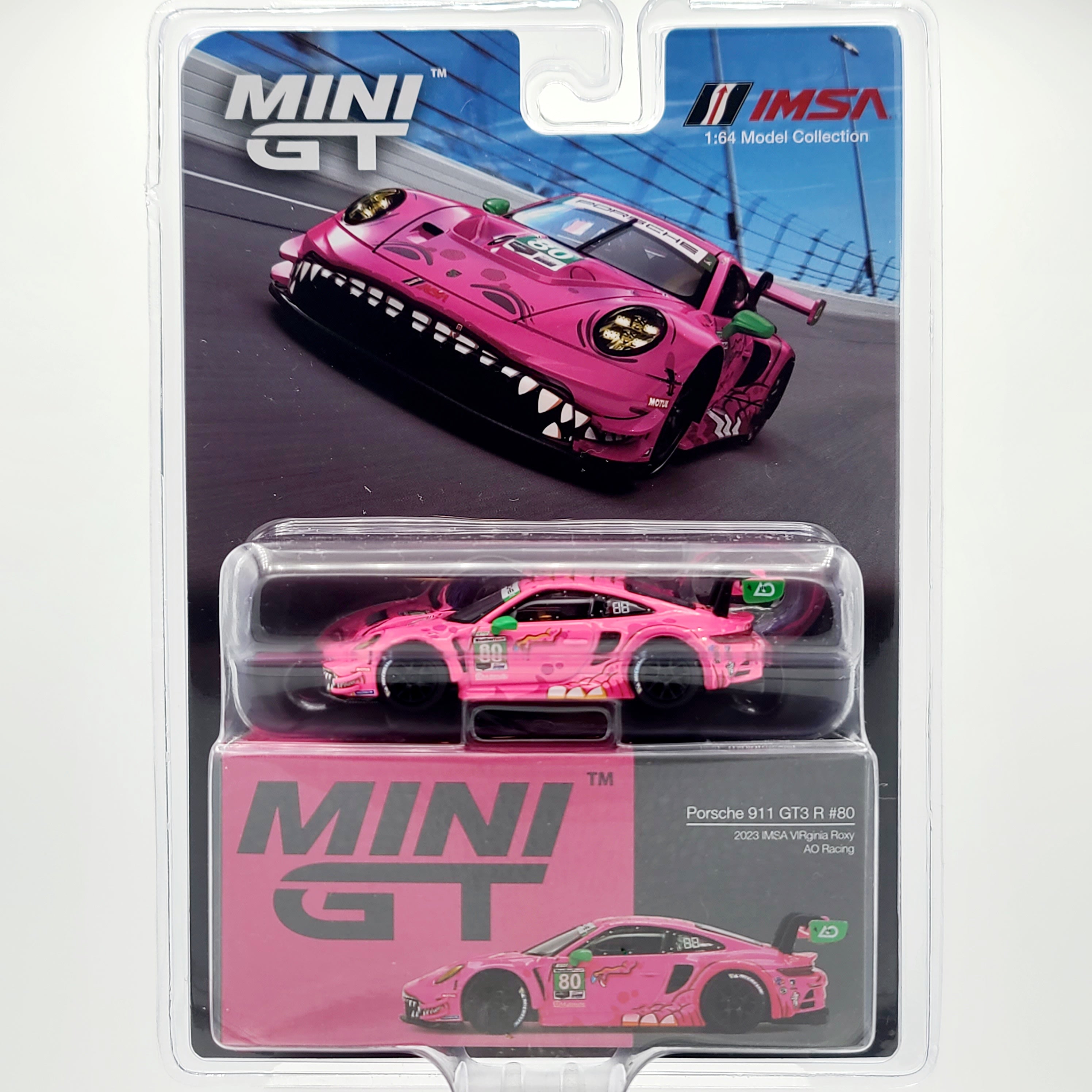 Mini GT Porsche 911 GT3 R #80 2023 IMSA VIRginia "Roxy" AO Racing - 1:64 scale (2025 Limited Edition)